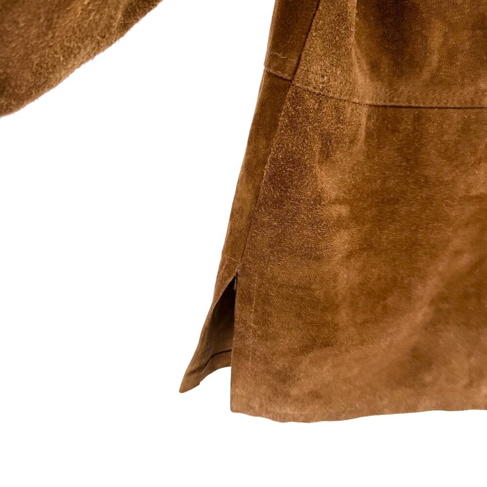 Vintage 90s Mario Hernandez Brown Genuine Suede Shirt Jacket - Picture 3 of 7